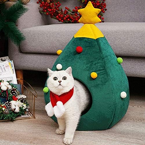 Christmas Tree Shaped Cat Bed - Arthur's Paws