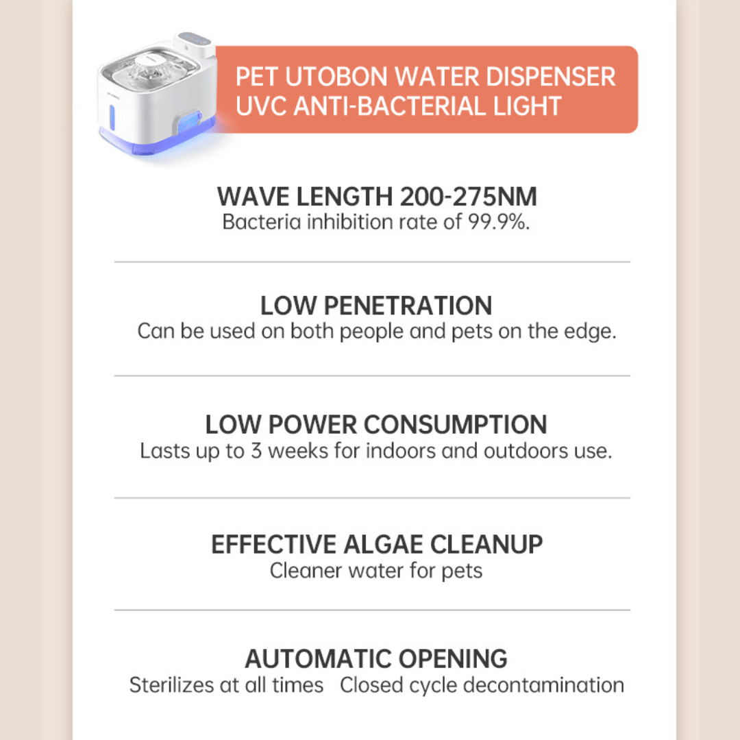 Pet Utobon Smart Wireless Water Dispenser 🐱 - Arthur's Paws